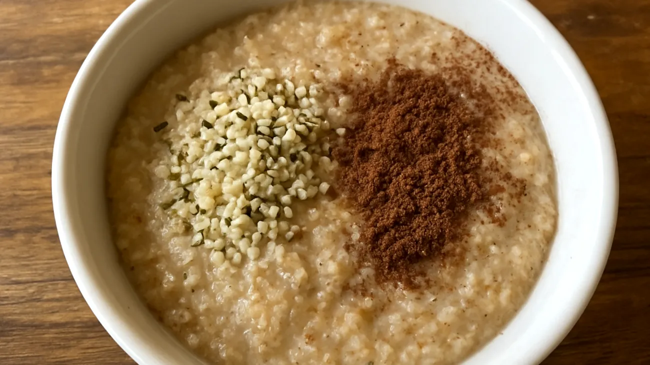 Amaranth-Quinoa-Porridge mit Hanfsamen und Kakao"